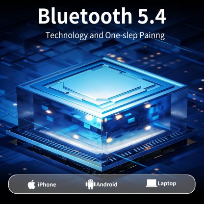 Open Ear Headphones Bluetooth 5.4, Wireless Earbuds with LED Display, 14.2mm Deep Bass Driver, Clear Calls, 30H Playtime Earhooks for Running Sport Gym, Sweat-Resistant,Black