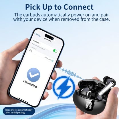 Wireless Earbuds Bluetooth Headphones,LED Power Display Earphones with Wireless Charging Case, 35H Playtime,in-Ear Ear Buds with Mic for TV Smart Phone Laptop Computer Sports