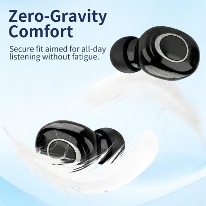 Wireless Earbuds, Bluetooth Headphones, Matte Black Finish for 36H Playtime, Clear Call with Mic, Sweat Resistant, Small in-Ear Earphones for iPhone Android Laptop Gym Work,Black