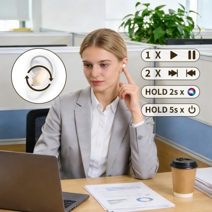 Wireless Earbuds Bluetooth5.3,Semi-Transparent Case, Crystal Clear Deep Bass, Lightweight Mini Headphones, 30H Playtime,Built in Mics Headset Sweat Resistant ,Clear Calls Earphones for Sports Workout