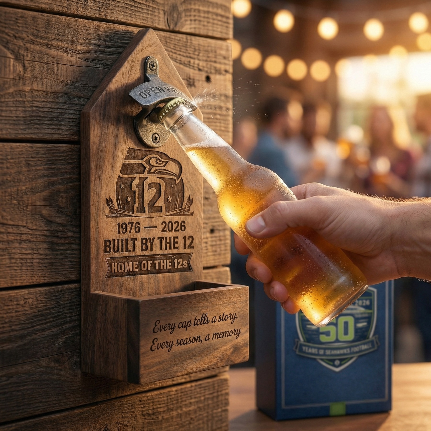 Seattle Seahawks 50th Anniversary Wall-Mounted Bottle Opener