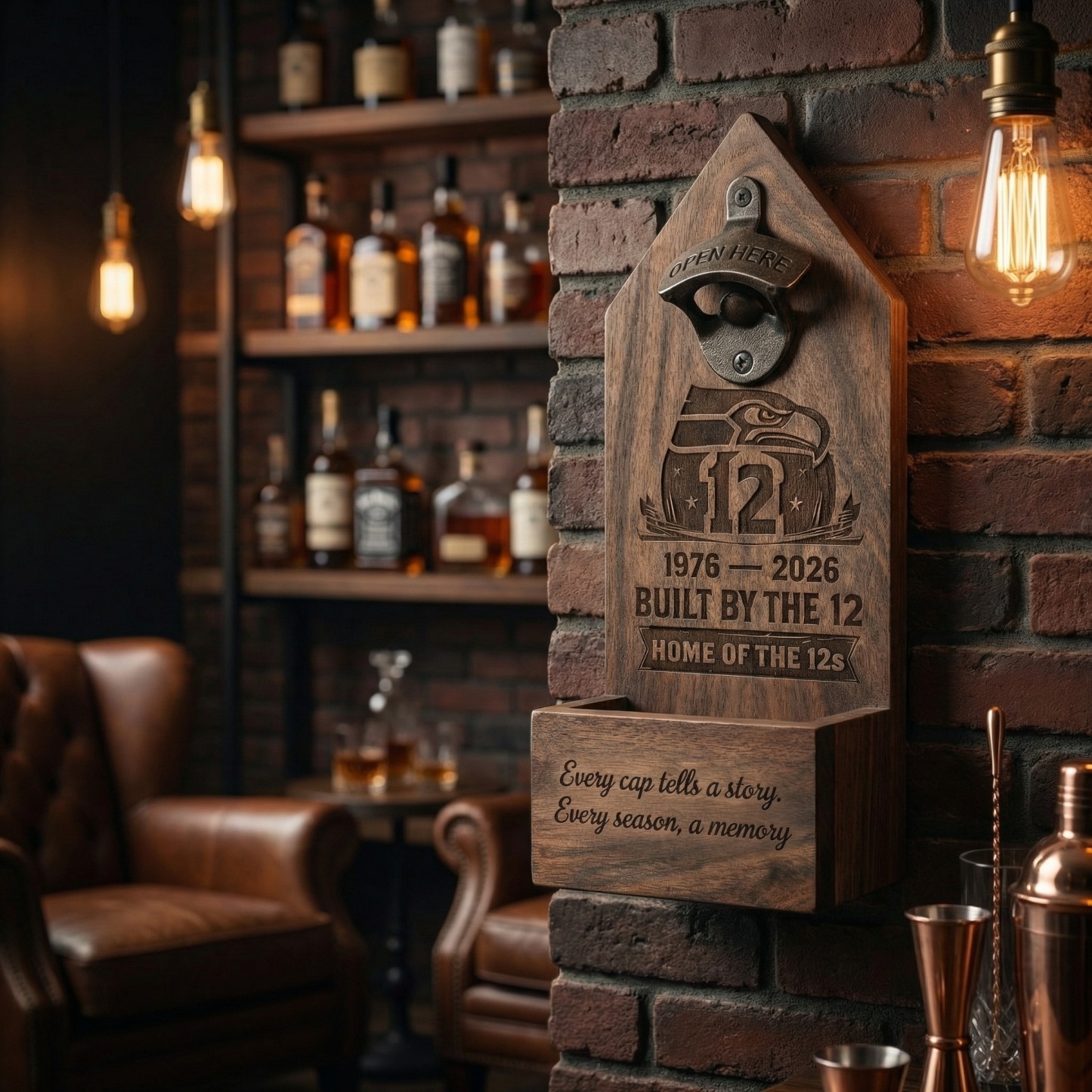 Seattle Seahawks 50th Anniversary Wall-Mounted Bottle Opener