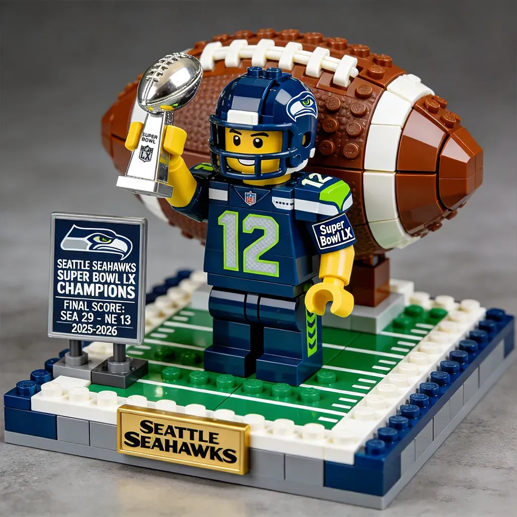 Seattle Seahawks Super Bowl LX Championship Blocks