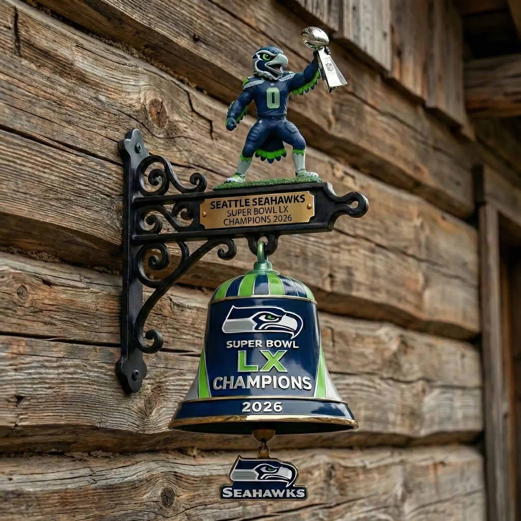  Seahawks Super Bowl LX 2026 Champions Commemorative Wall Bell