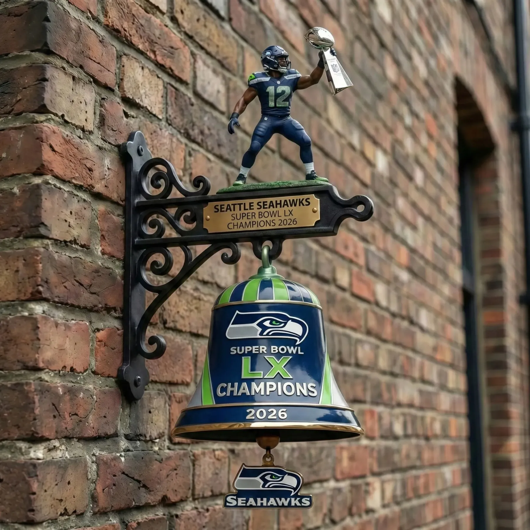  Seahawks Super Bowl LX 2026 Champions Commemorative Wall Bell
