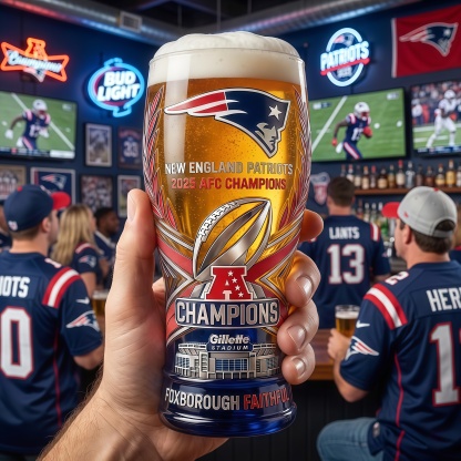 New England Patriots 2025 AFC Champions Commemorative Tumbler