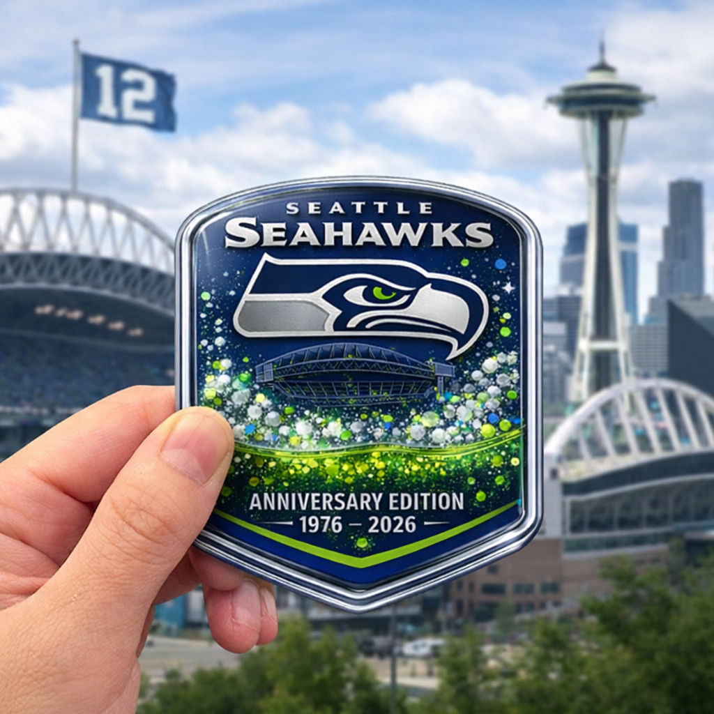 Seattle Seahawks 2026 Anniversary Liquid Motion Fridge Magnet