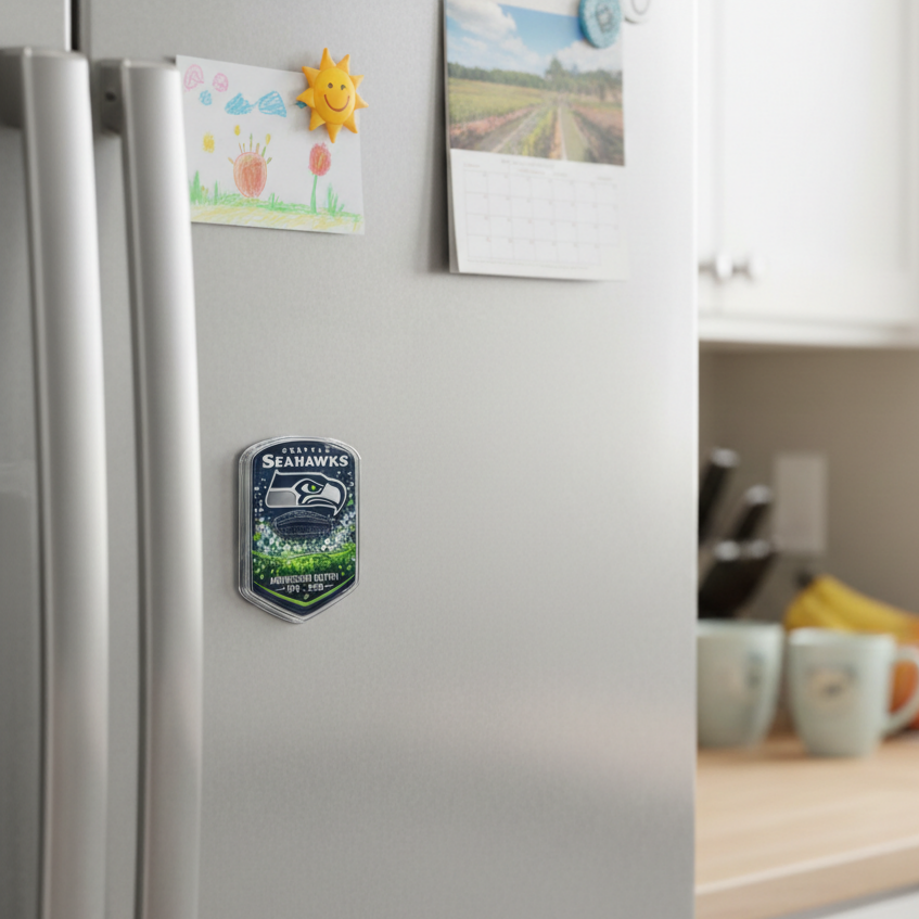 Seattle Seahawks 2026 Anniversary Liquid Motion Fridge Magnet
