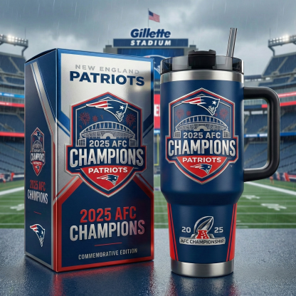 New England Patriots 2025 AFC Champions Commemorative Tumbler