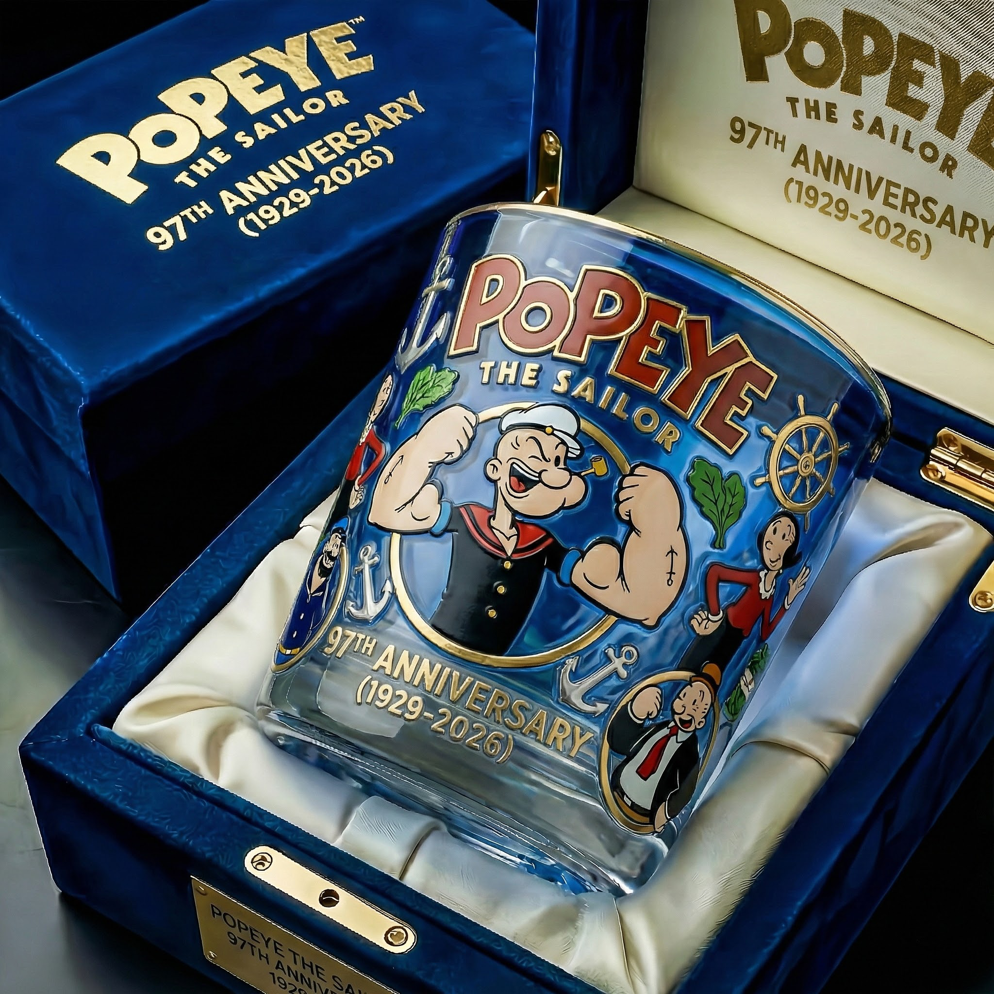 Popeye the Sailor 97th Anniversary Commemorative Whiskey Glass