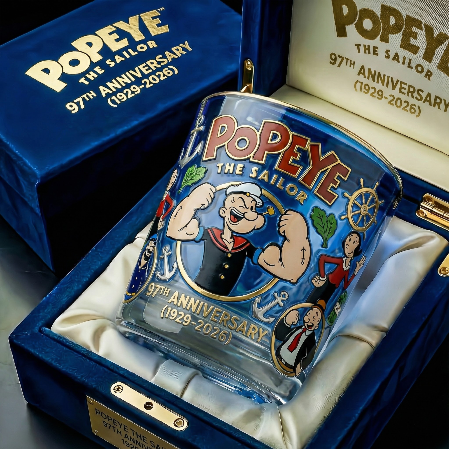 Popeye the Sailor 97th Anniversary Commemorative Whiskey Glass