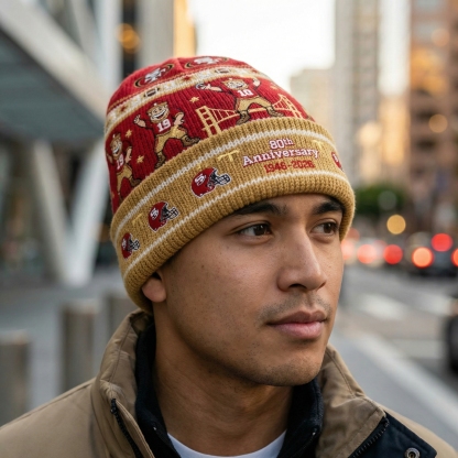 San Francisco 49ers 80th Anniversary Heritage Knit Beanie