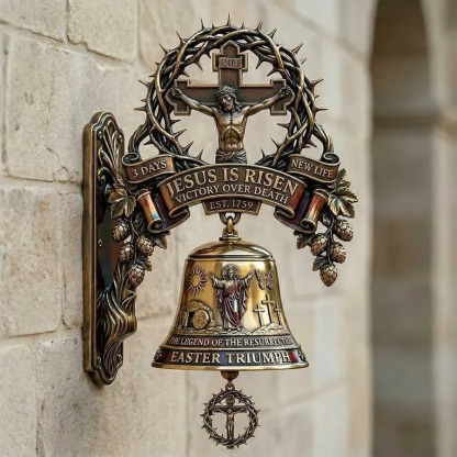 ✝️ Easter Jesus Cross Commemorative Wall Bell – A Sacred Keepsake of Faith