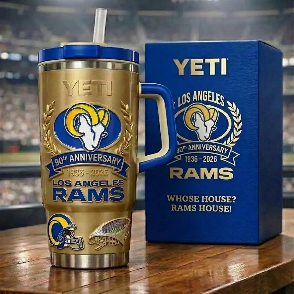 Limited Edition: Los Angeles Rams 90th Anniversary Gold Yeti Tumbler (1936-2026)