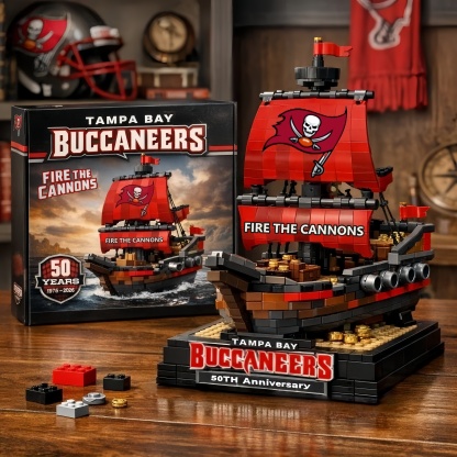 Tampa Bay Buccaneers 50th Anniversary Fire the Cannons Pirate Ship Collectible Building Blocks