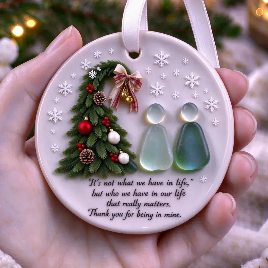 ❄️💙Snowflake Sea Glass Thank You Keepsake