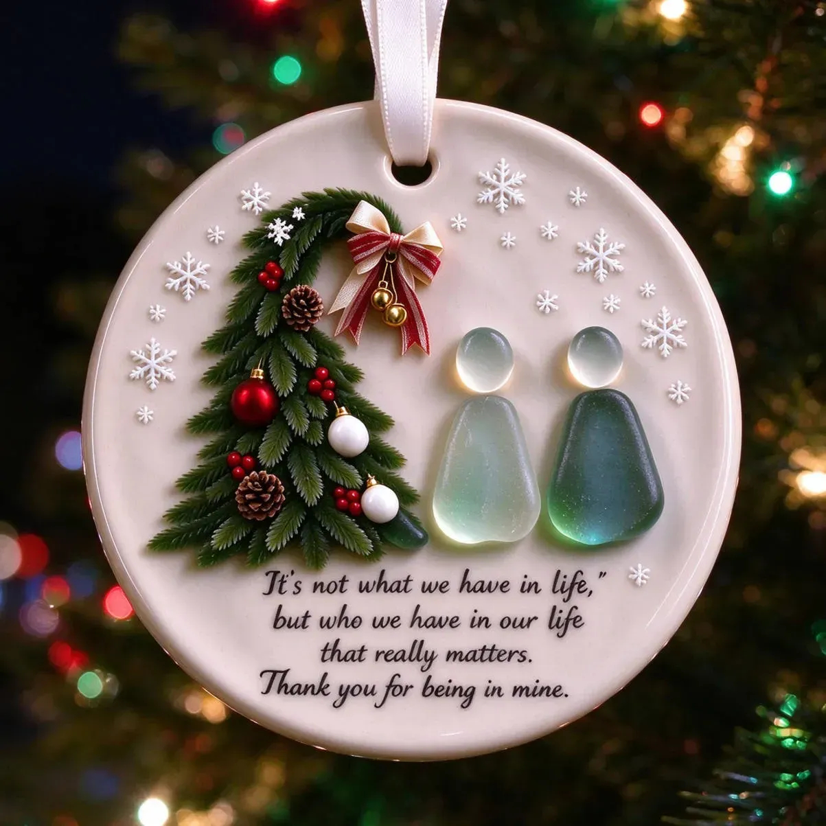 ❄️💙Snowflake Sea Glass Thank You Keepsake