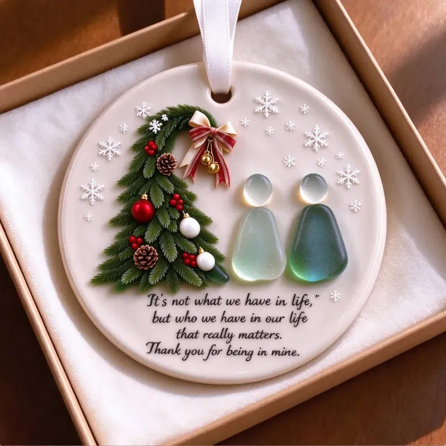 ❄️💙Snowflake Sea Glass Thank You Keepsake