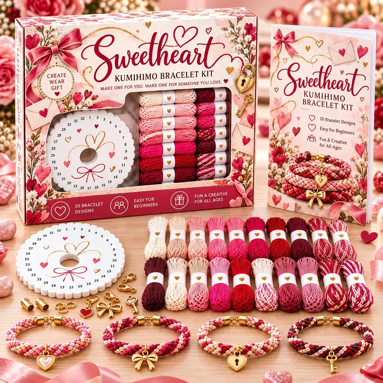🌸Cottage Garden Kumihimo Bracelet Making Kit – DIY Braided Friendship Bracelets & Creative Gift Set ✨Beginners Friendily