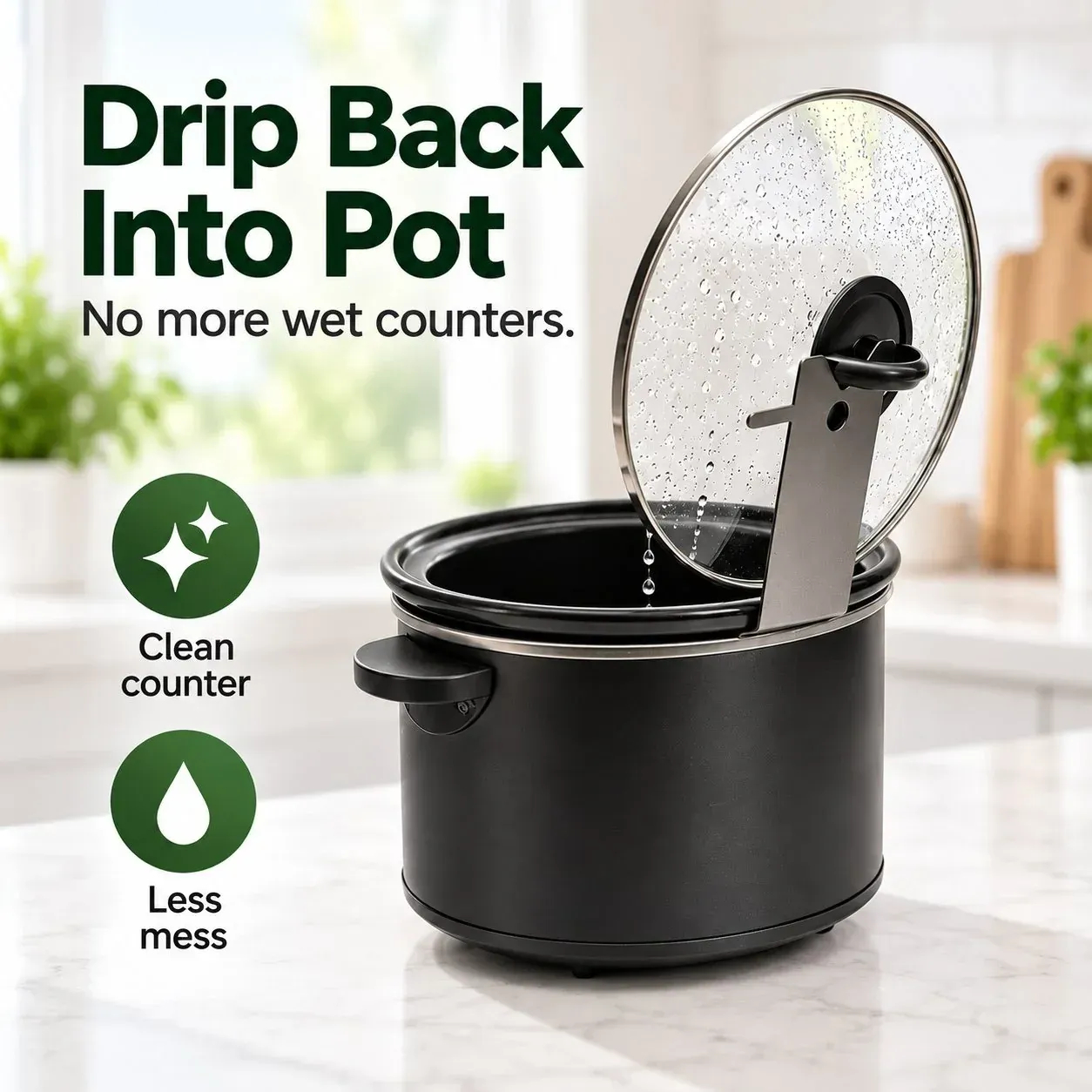 🍳 2-in-1 Pot Lid & Utensil Stand | Upright Lid Holder with Anti-Slip Base for Cleaner, Less-Cluttered Cooking