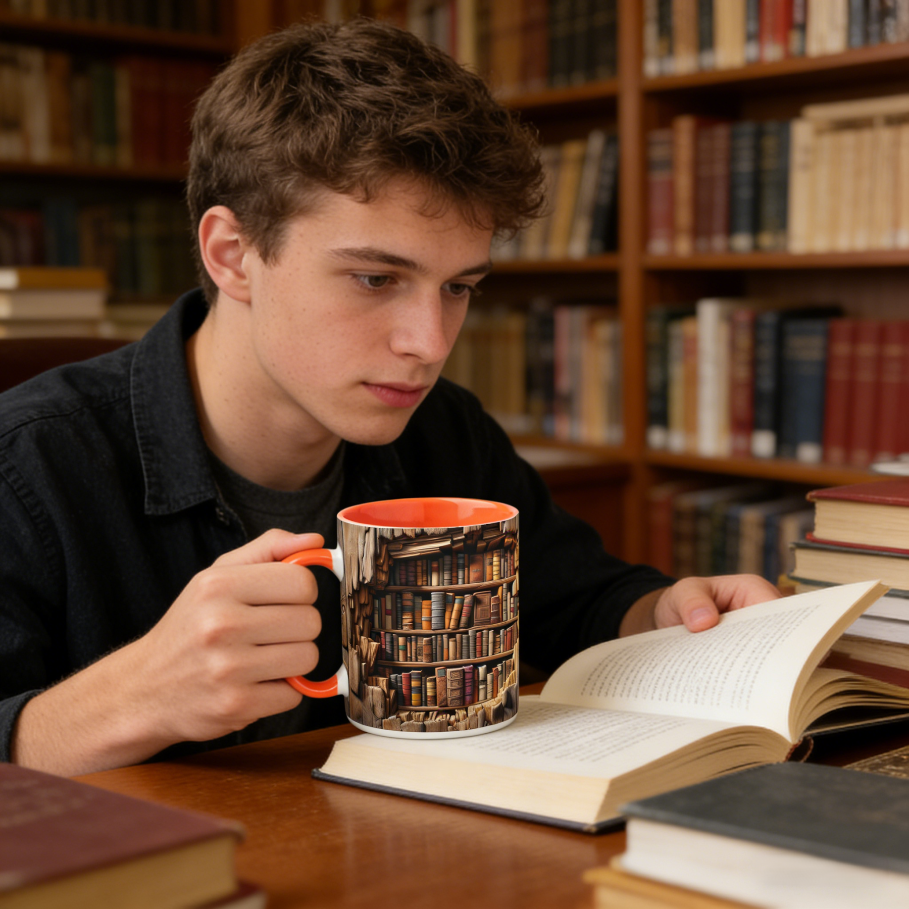 Library Bookshelf Mug | WSMug17