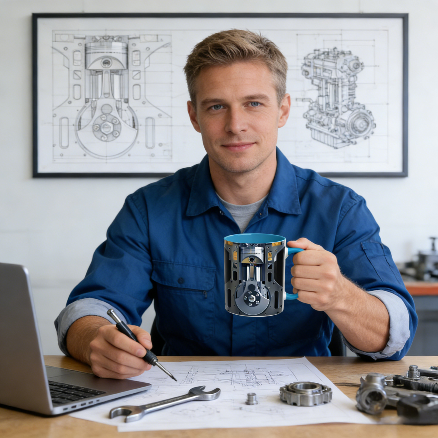 Mechanic Engine Ceramic Mug | WSMug38