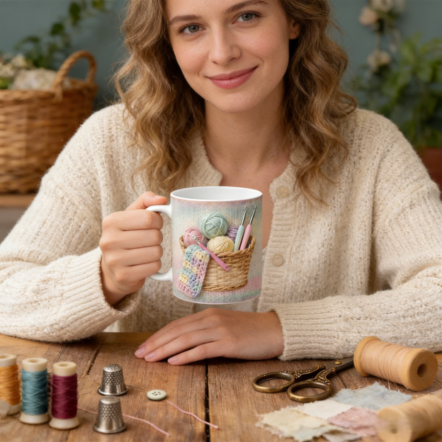 Sewing Supplies Themed Ceramic Mug | WSMug49