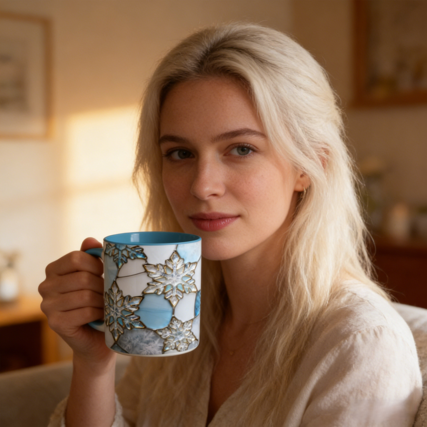 Imitation Stained Glass Snowflake Mug | WSMug50
