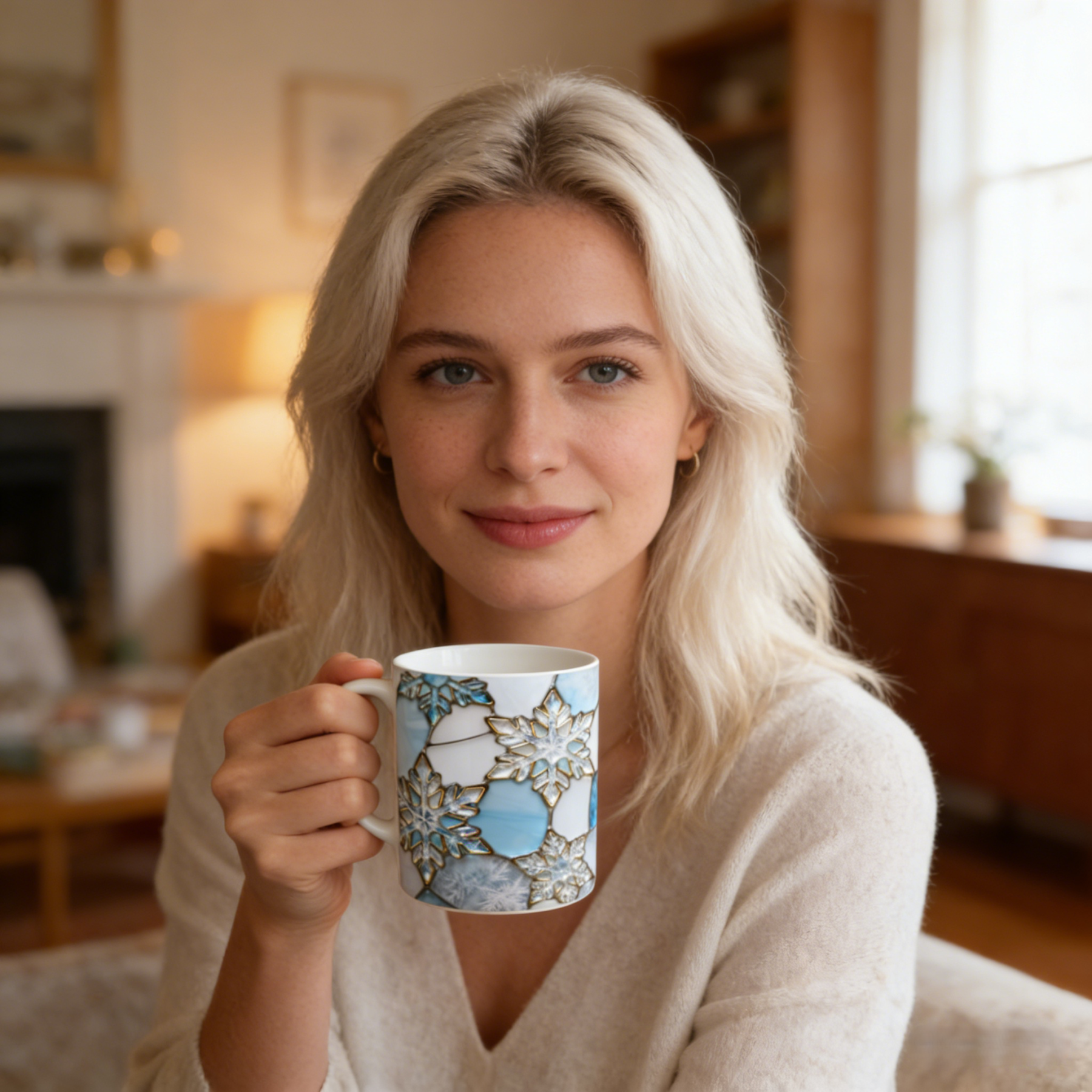 Imitation Stained Glass Snowflake Mug | WSMug50