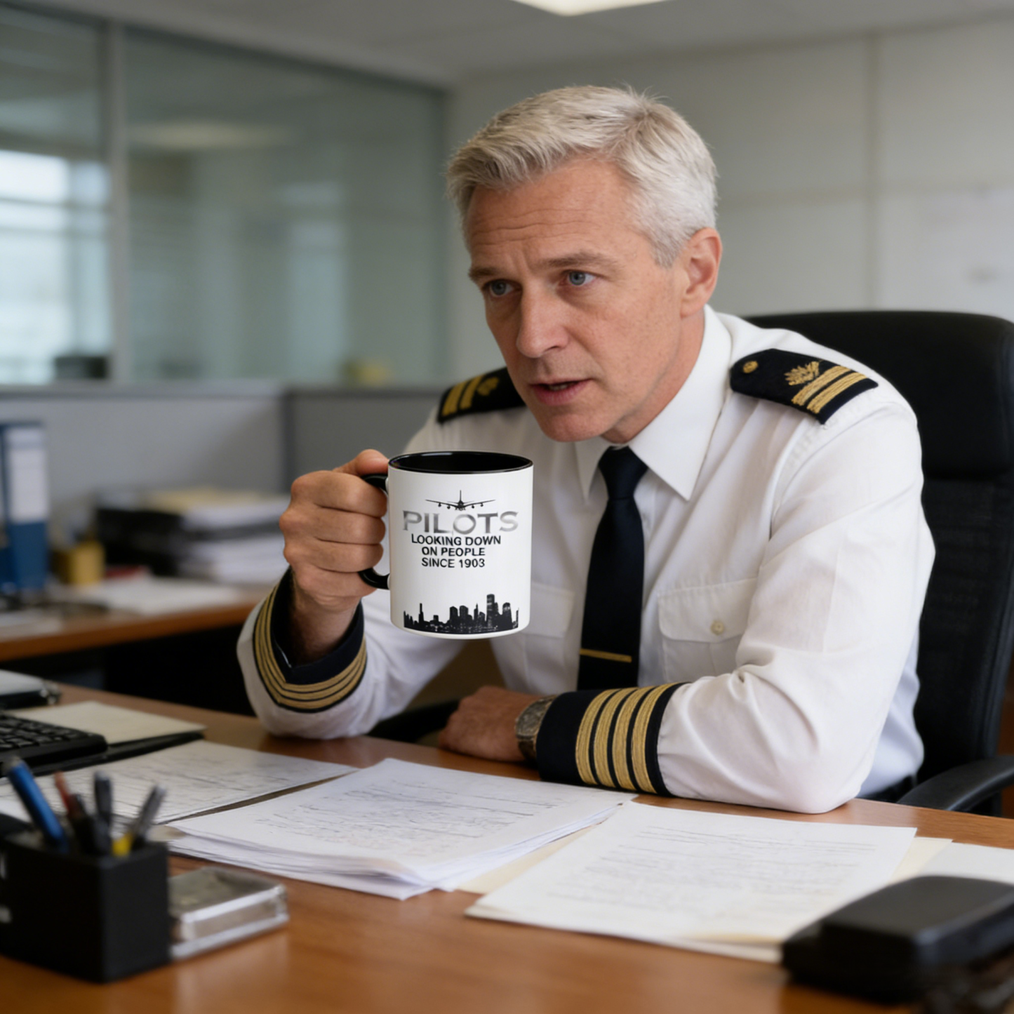 Aviation-Themed Pilot Ceramic Mug | WSMug36