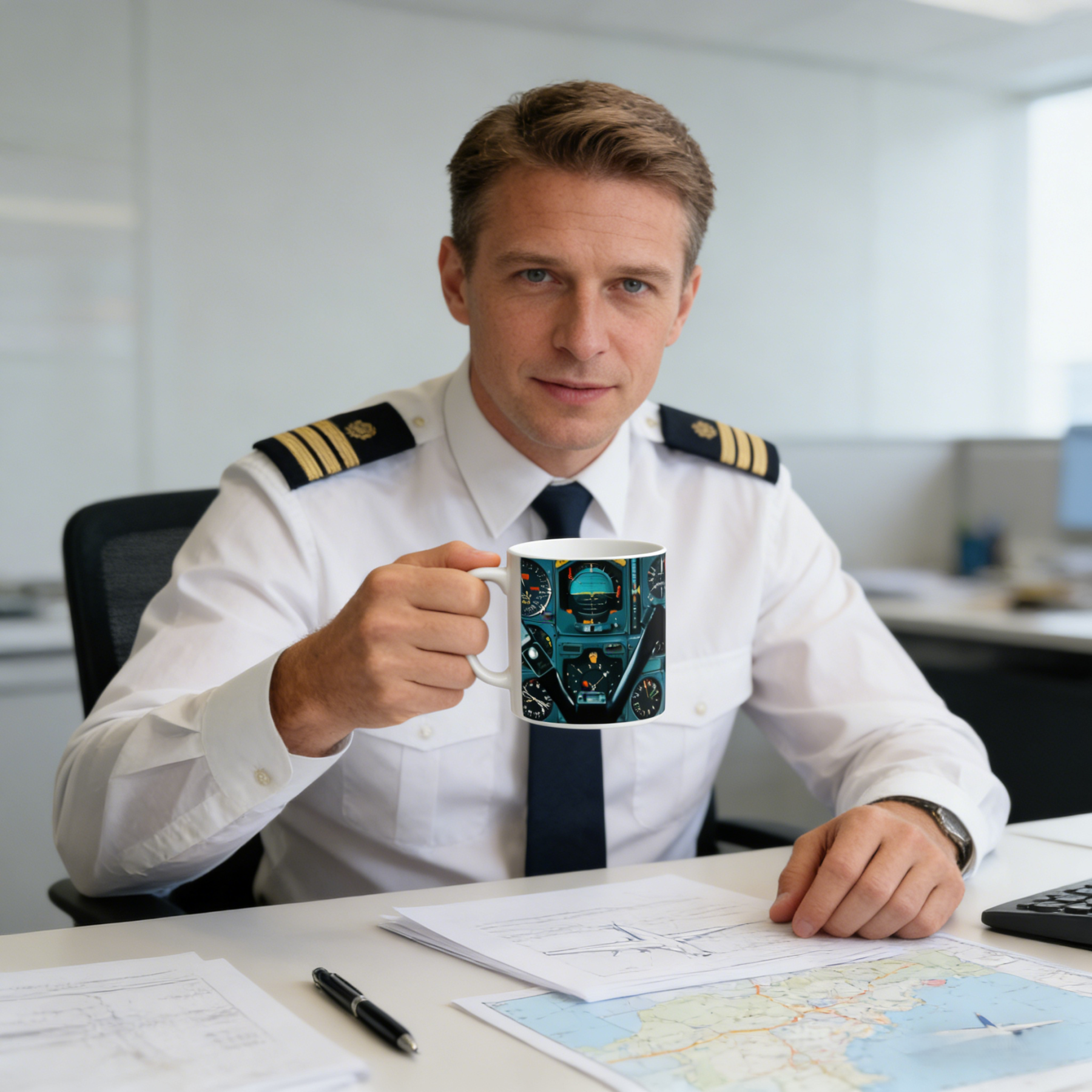 Aviation-Themed Pilot Ceramic Mug | WSMug37