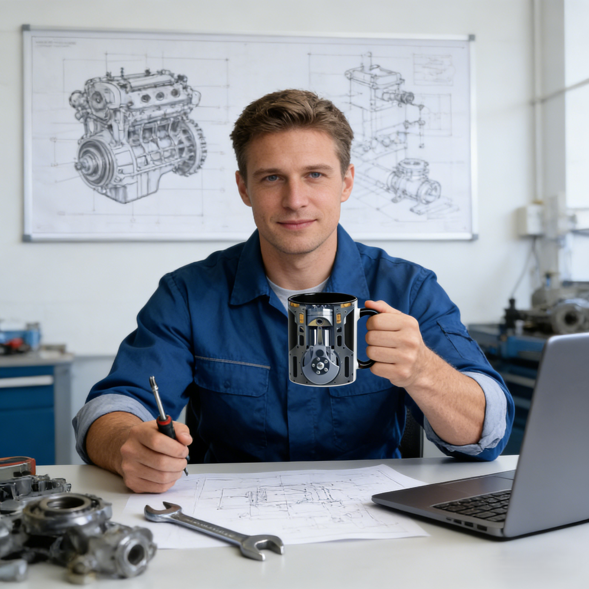 Mechanic Engine Ceramic Mug | WSMug38