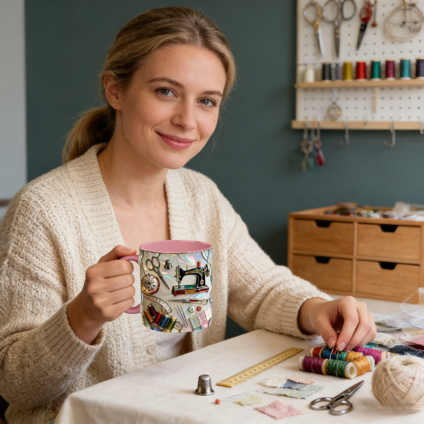 Sewing-Themed Ceramic Mug | WSMug48