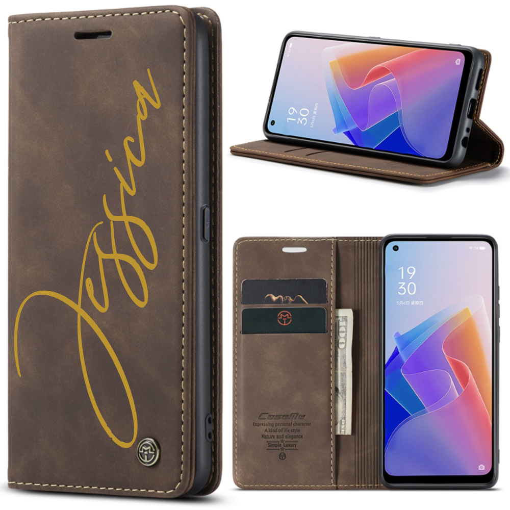 Personalised Monogram Card Holder Magnetic Wallet Phone Case | OFCase119