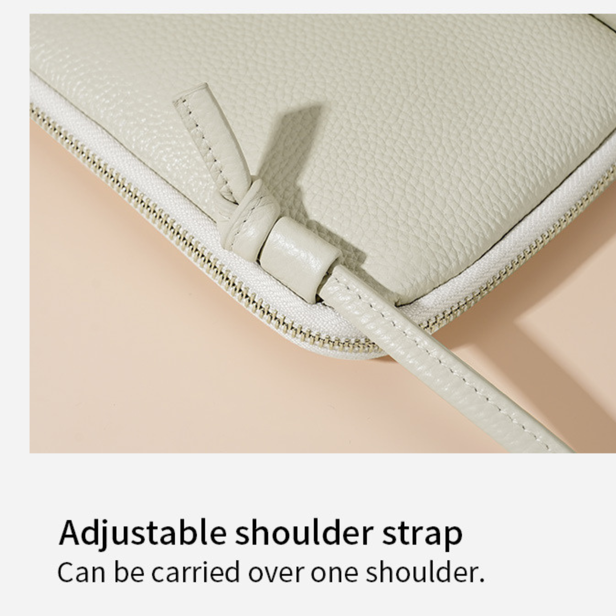 Personalized Adjustable Strap Zip Card Slot Leather Phone Bags | OFBag01