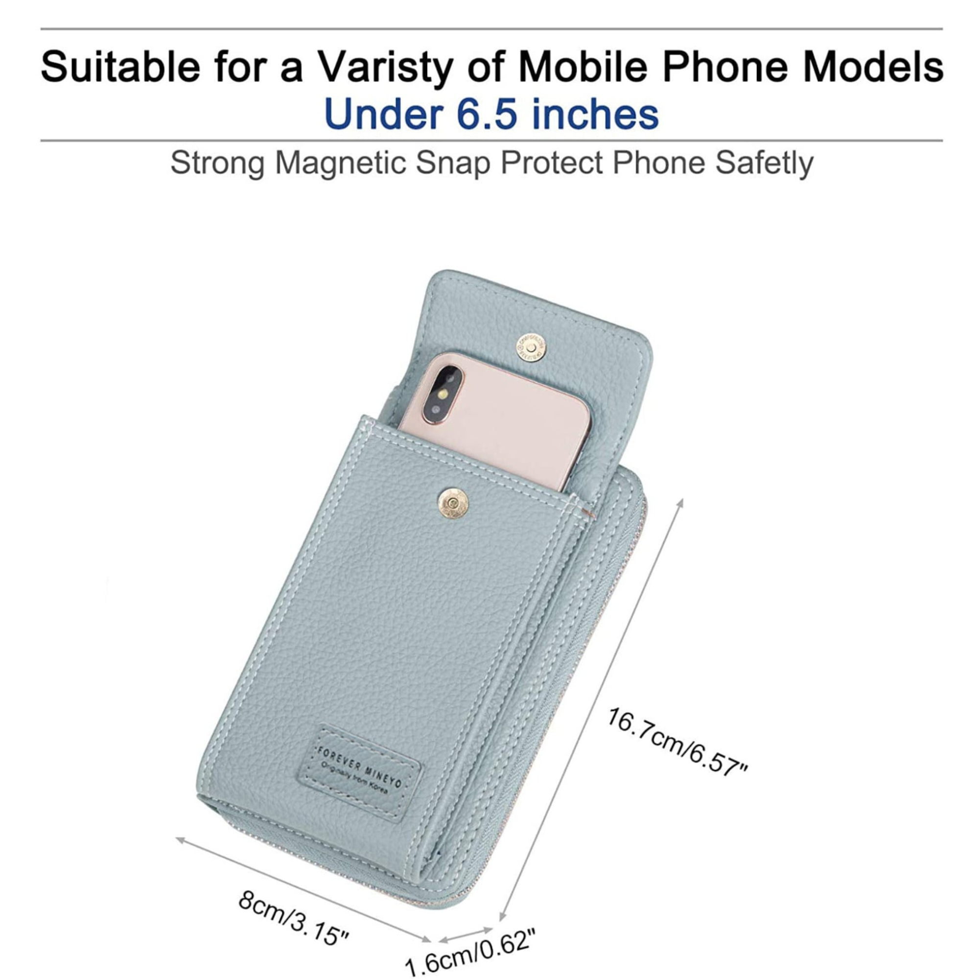 Personalized Crossbody Zip Card Slot Leather Phone Bags | OFBag02