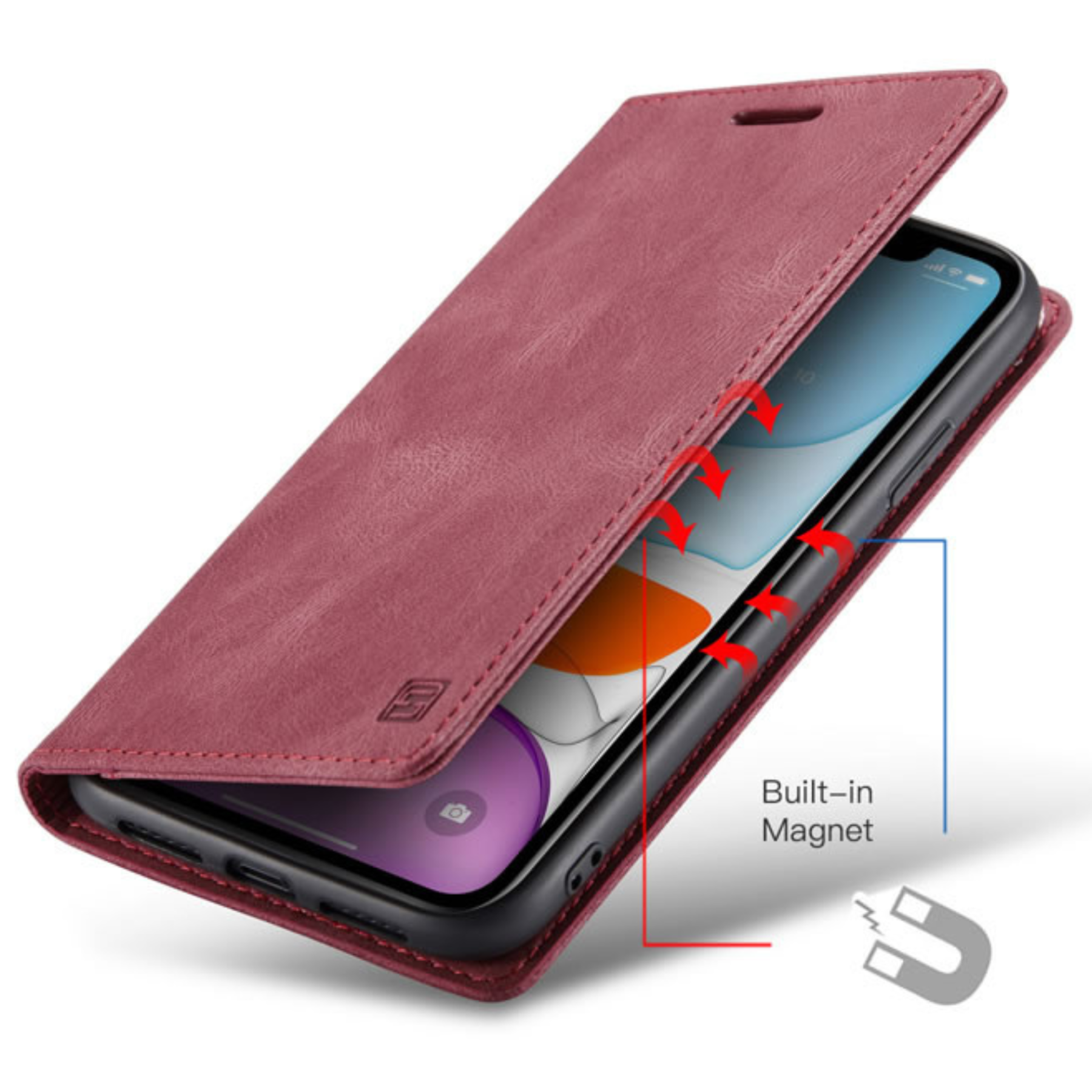 Personalised Monogram Card Holder Magnetic Wallet Phone Case | OFCase119
