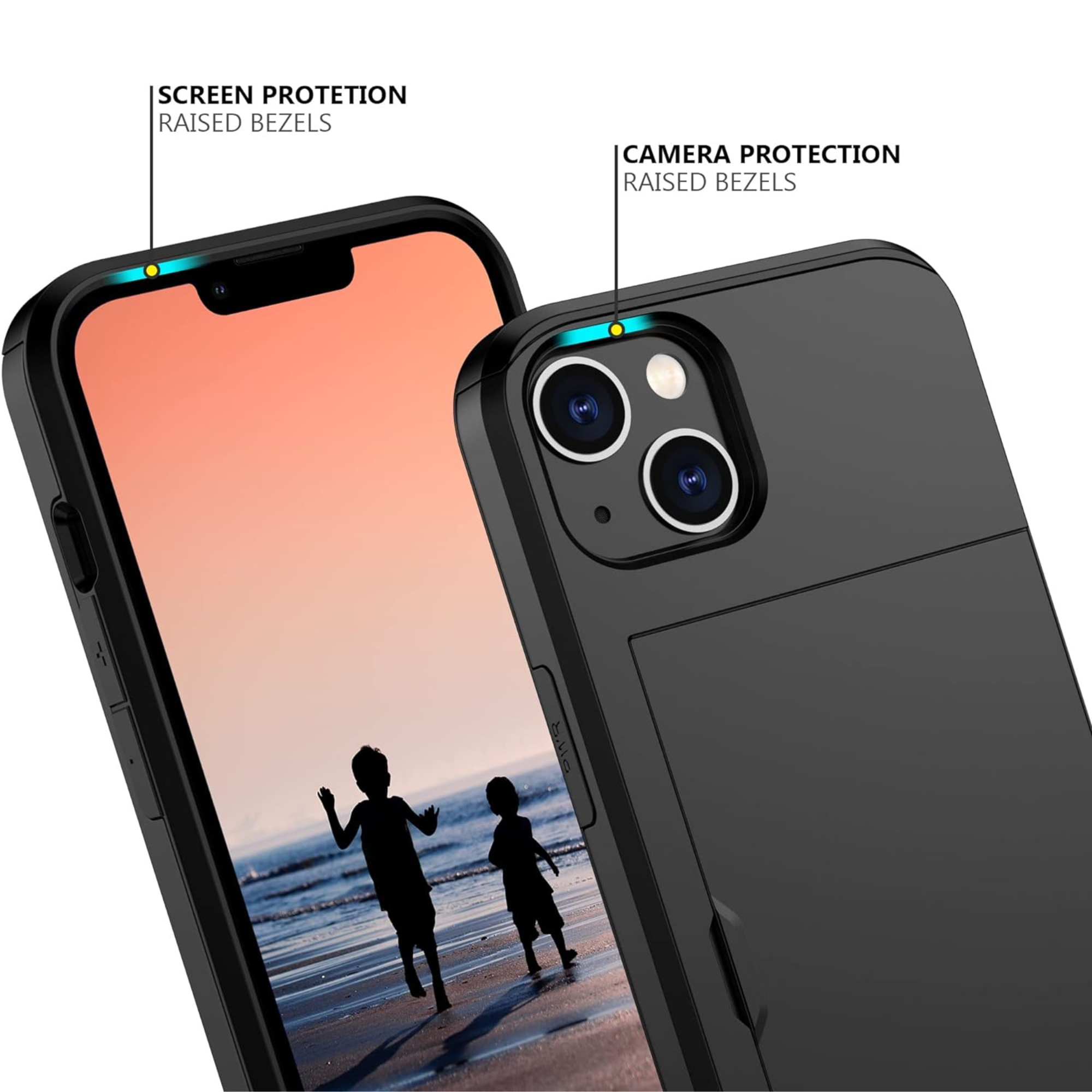 Personalised Monogram Dual Layer Hidden Card Slot Slim Wallet Phone Case | OFCase124