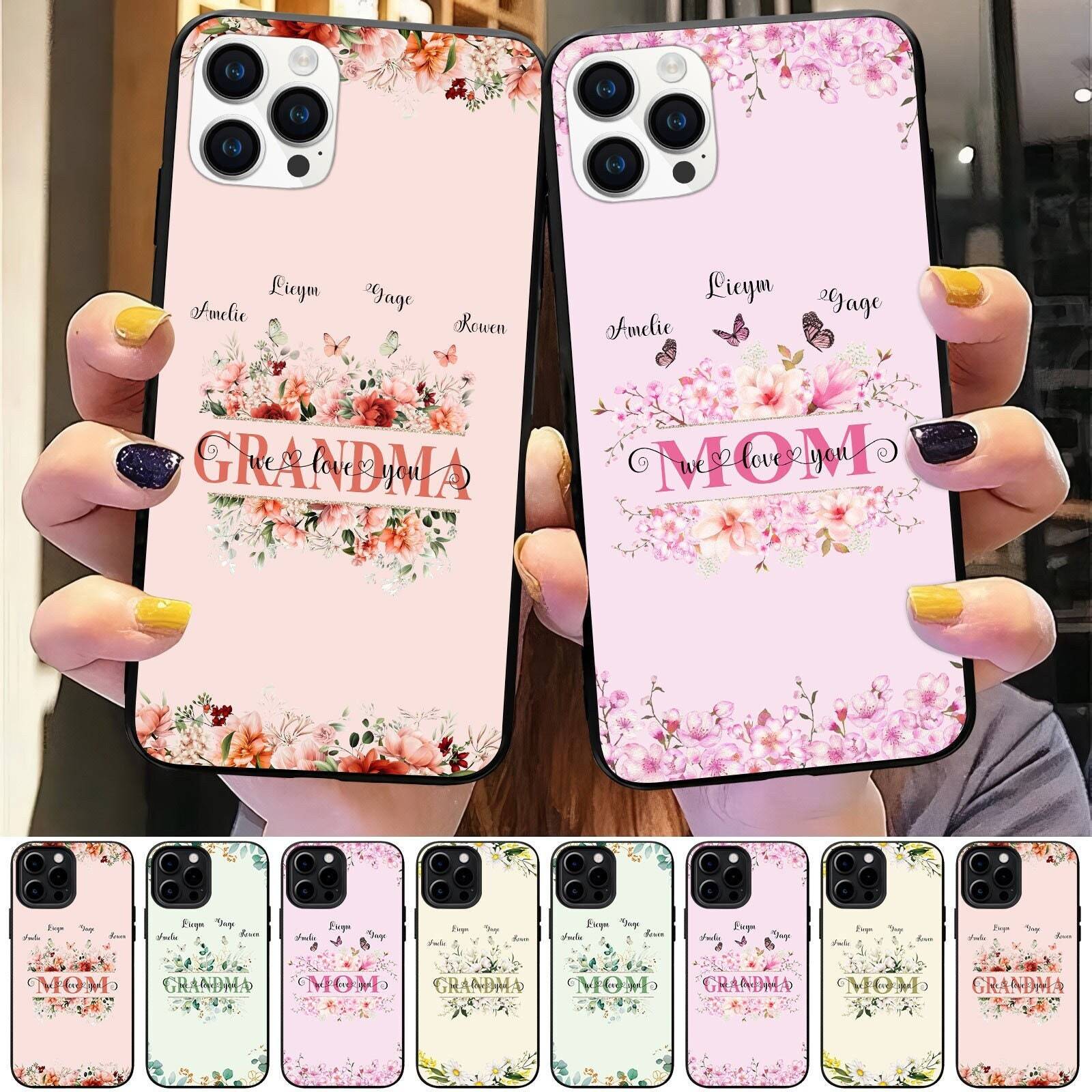 Personalized Grandma, Mom We Love You Floral Phone Case | OFCase106