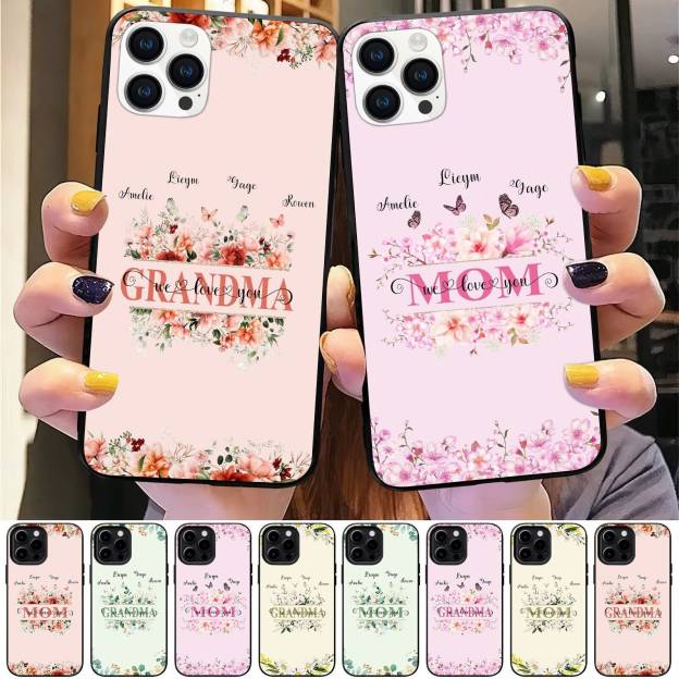 Personalized Grandma, Mom We Love You Floral Phone Case | OFCase106