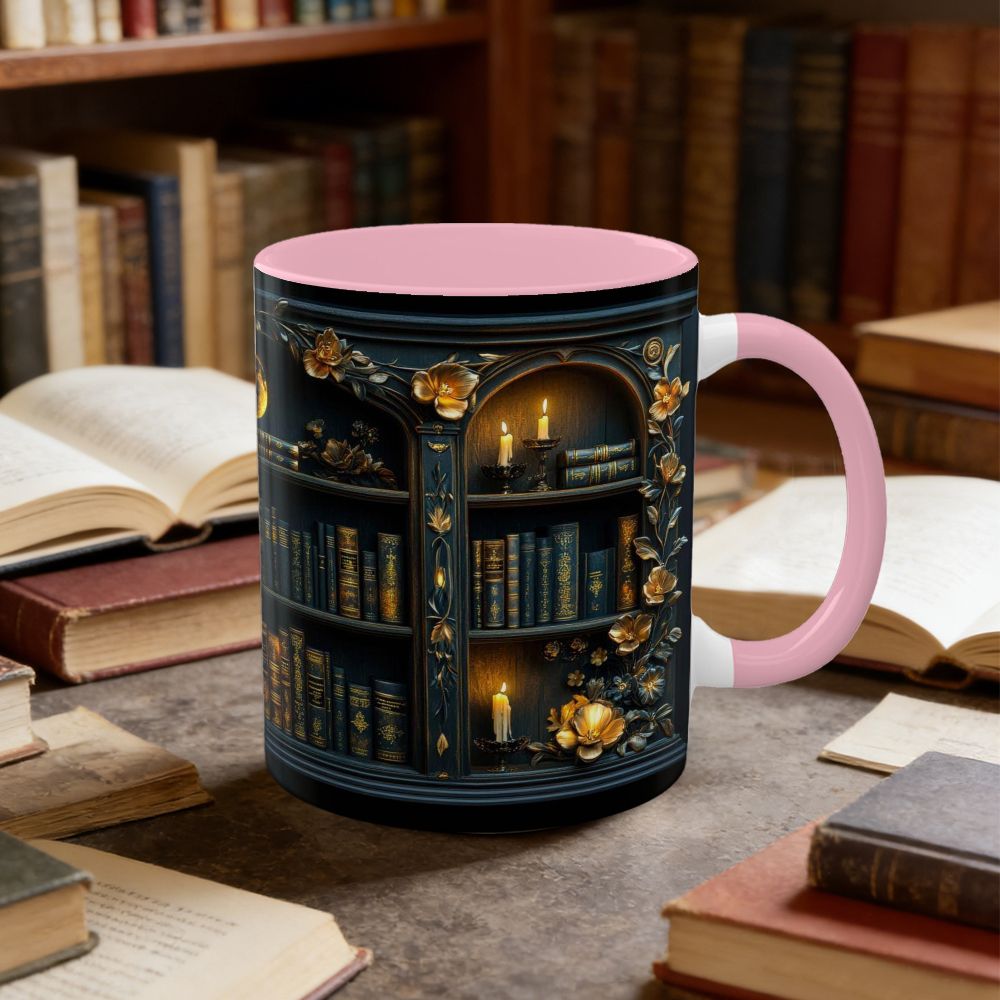 Ceramic Dark Academia Aesthetic Gothic Bookshelf Coffee Mug | WSMug18