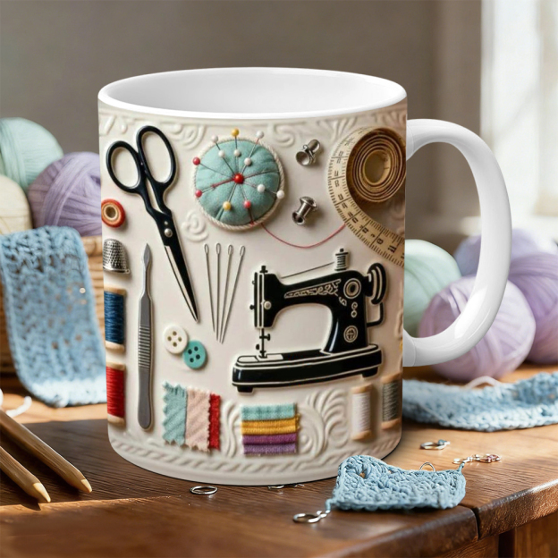 Sewing Supplies Themed Ceramic Mug | WSMug24