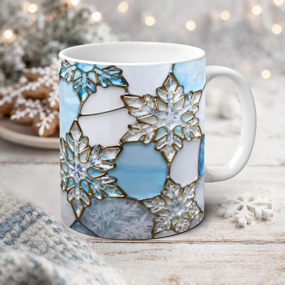 Imitation Stained Glass Snowflake Mug | WSMug50