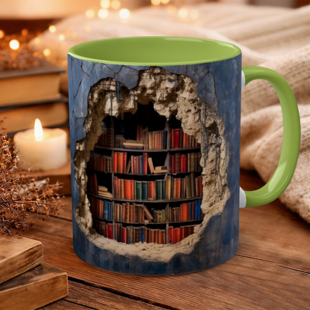 Effect Bookshelf Books Ceramic Mug | WSMug14