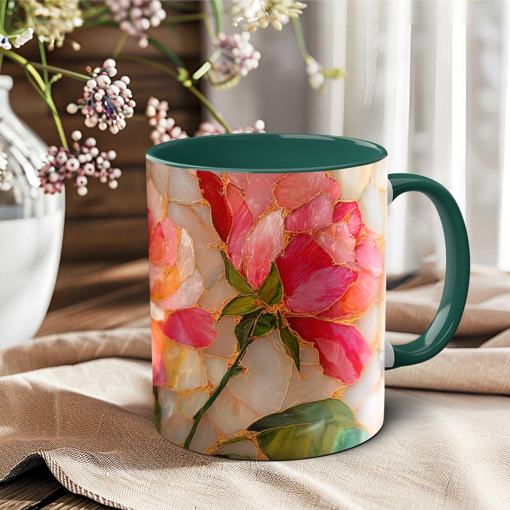 Imitation Stained Glass Flower Mug | WSMug43