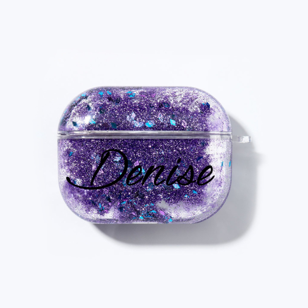 Personalised Glitter AirPod Case with Clip Keychain | OFPod06