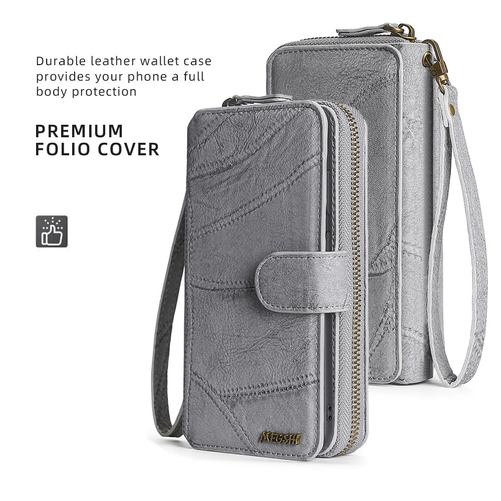 Personalised Monogram Zipper Wallet Detachable Phone Case | OFCase122