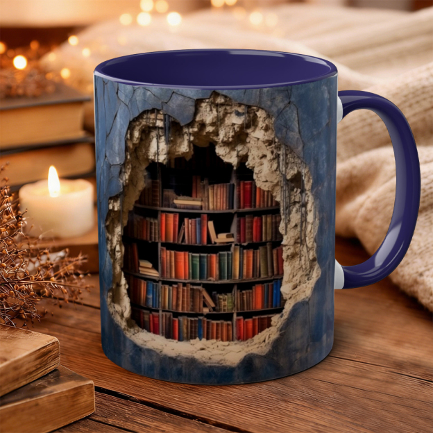 Effect Bookshelf Books Ceramic Mug | WSMug14