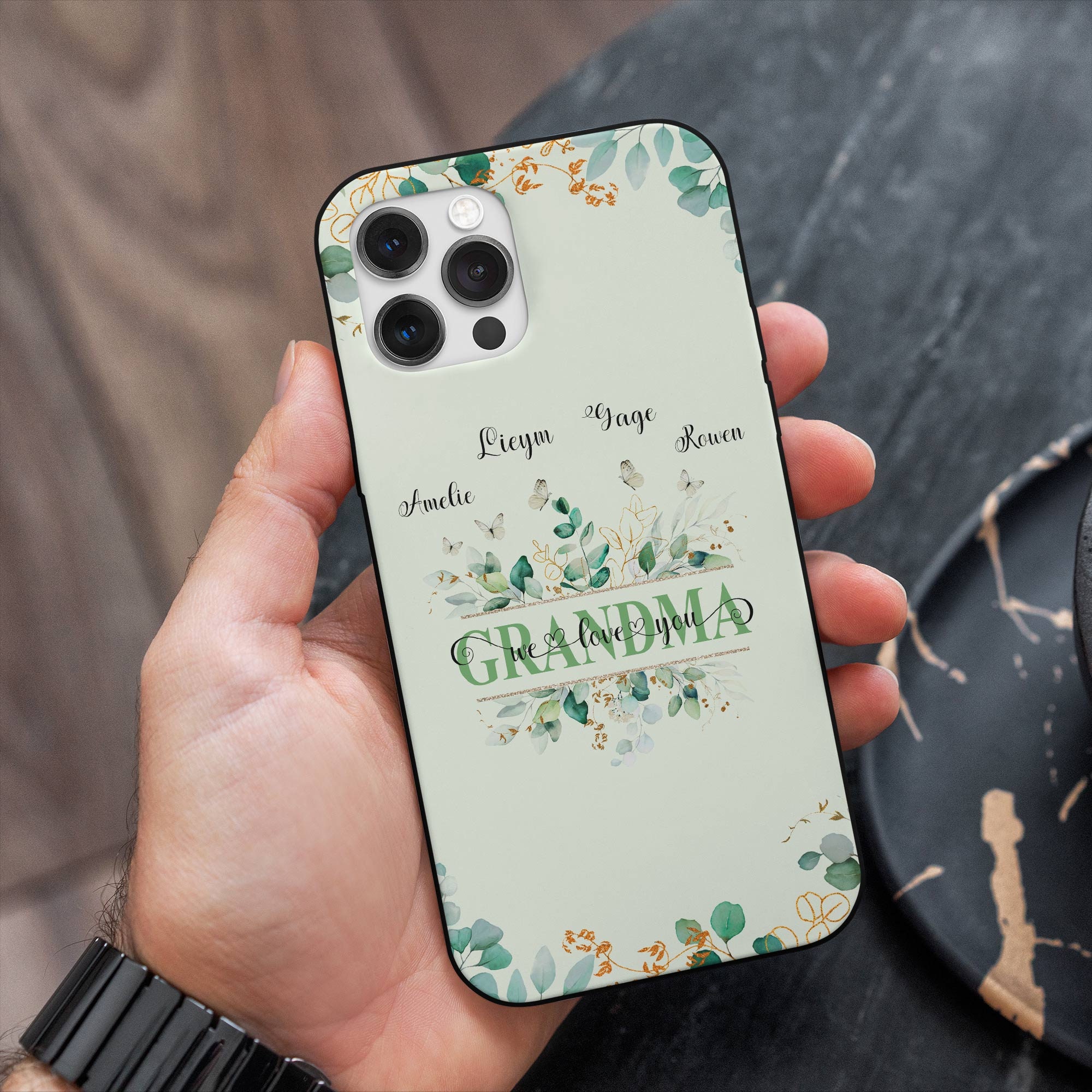 Personalized Grandma, Mom We Love You Floral Phone Case | OFCase106