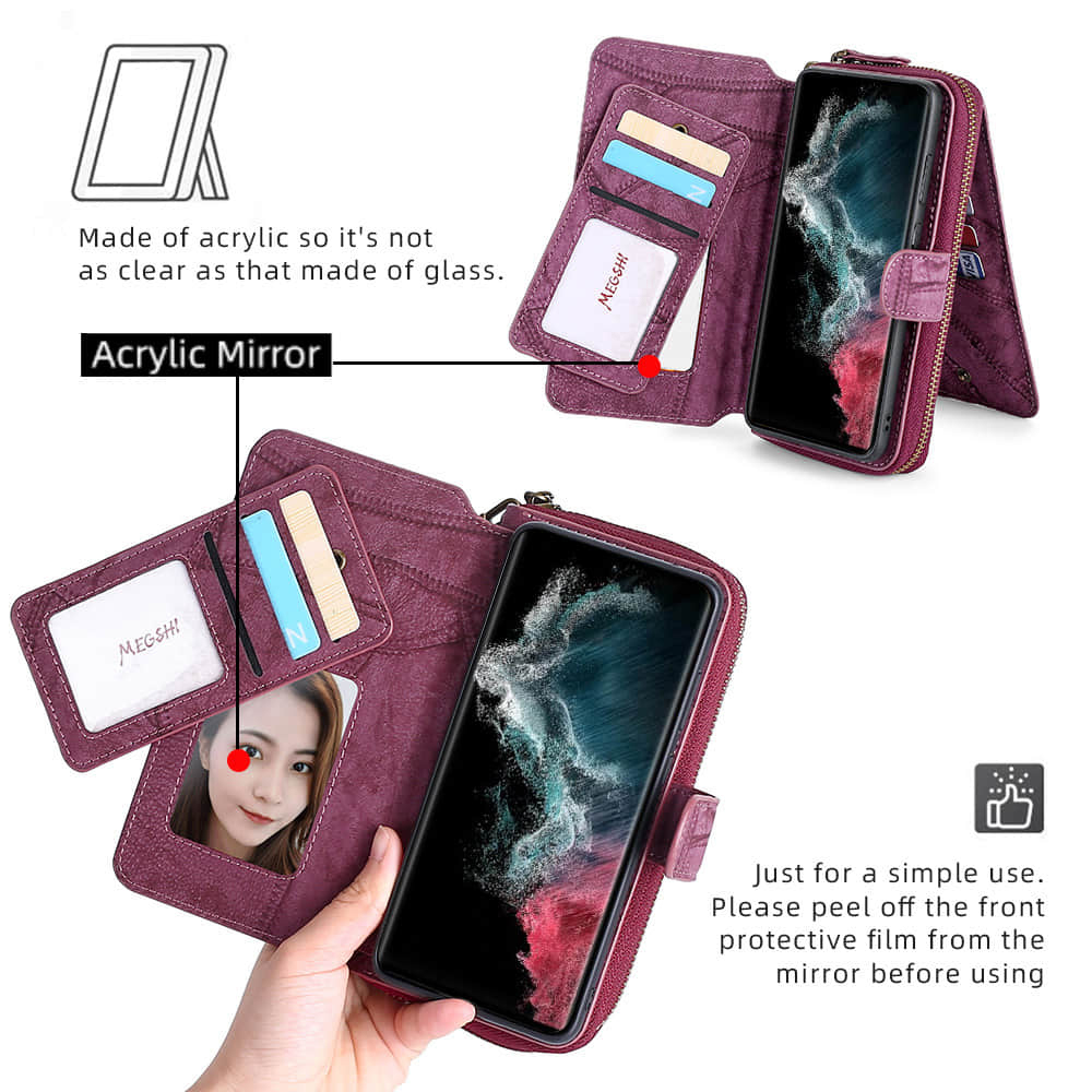 Personalised Monogram Zipper Wallet Detachable Phone Case | OFCase122